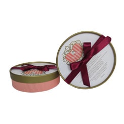 Round Chocolate Gift Box with Ribbon Bow Tie